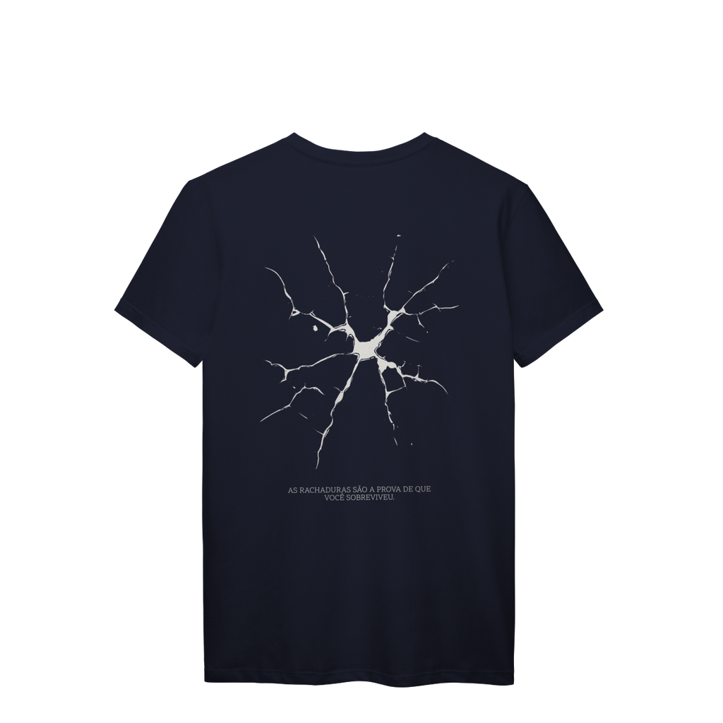 Camiseta Unissex Superação "As Rachaduras São a Prova de Que Você Sobreviveu"