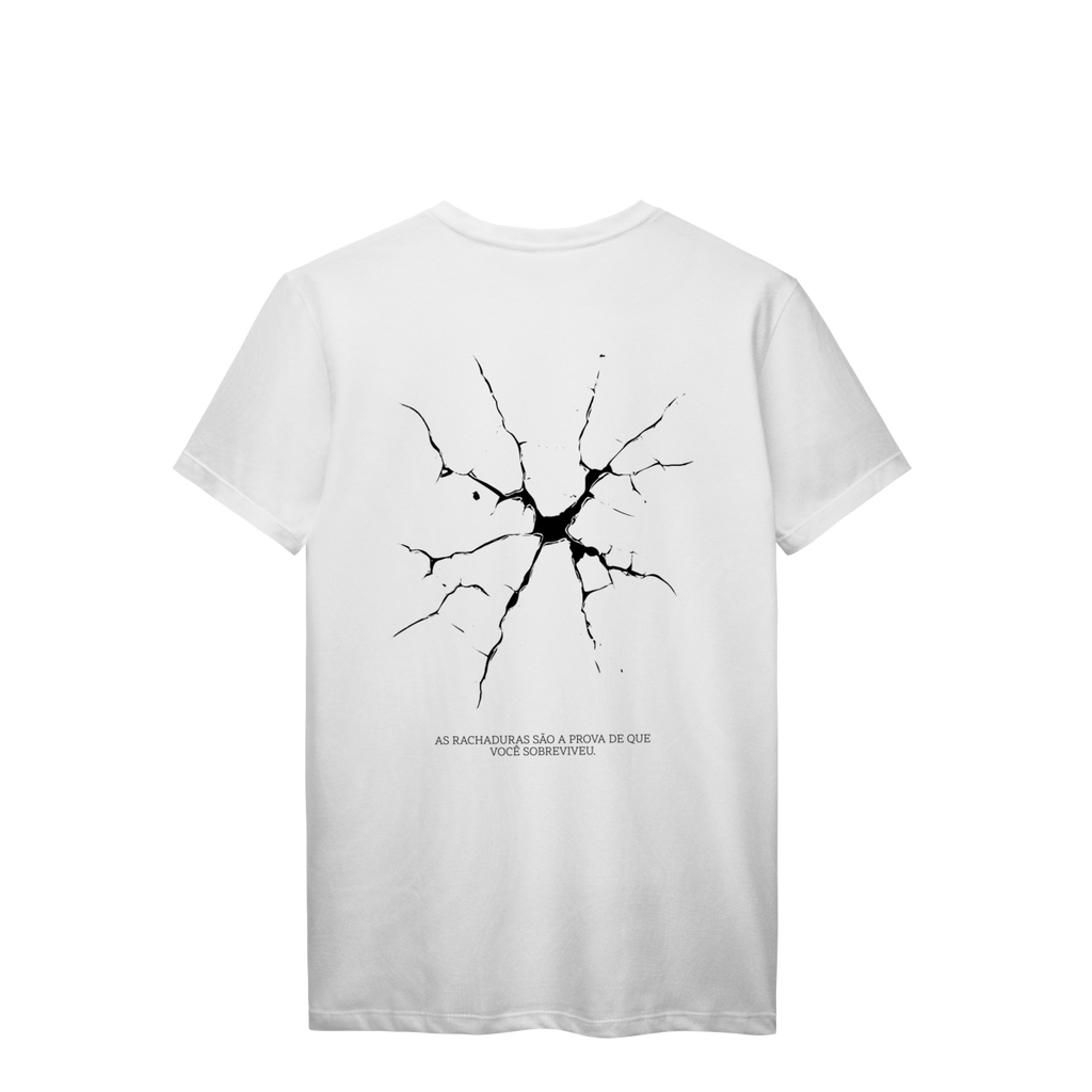 Camiseta Unissex Superação "As Rachaduras São a Prova de Que Você Sobreviveu"