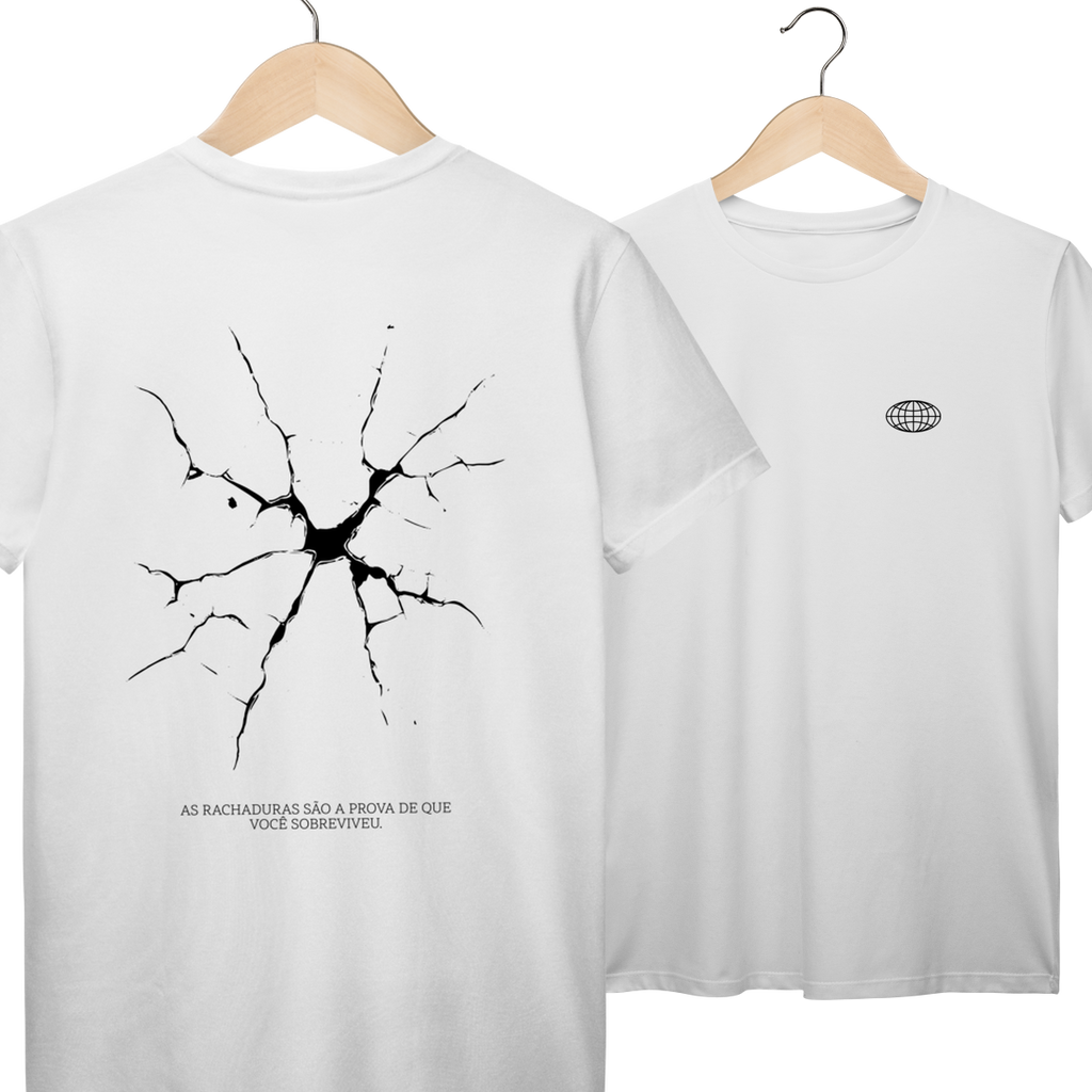 Camiseta Unissex Superação "As Rachaduras São a Prova de Que Você Sobreviveu"