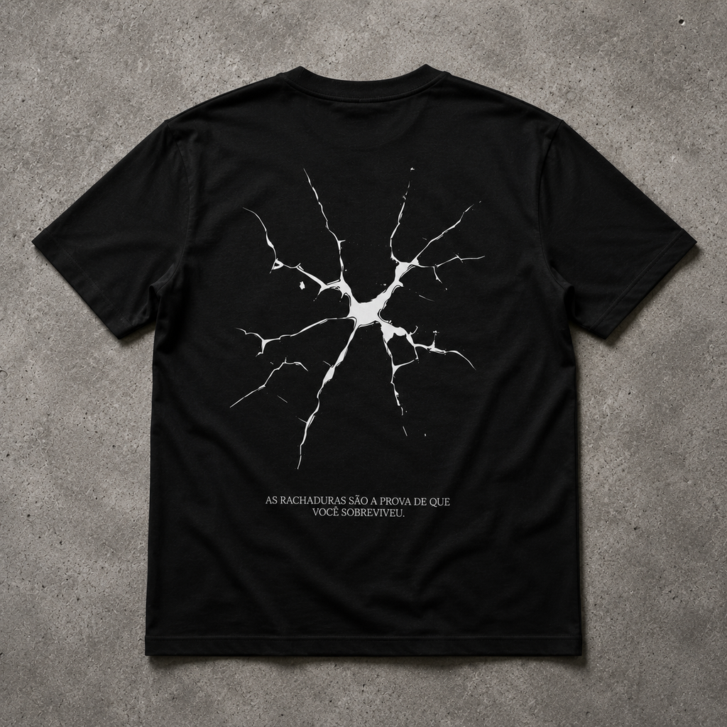 Camiseta Unissex Superação "As Rachaduras São a Prova de Que Você Sobreviveu"