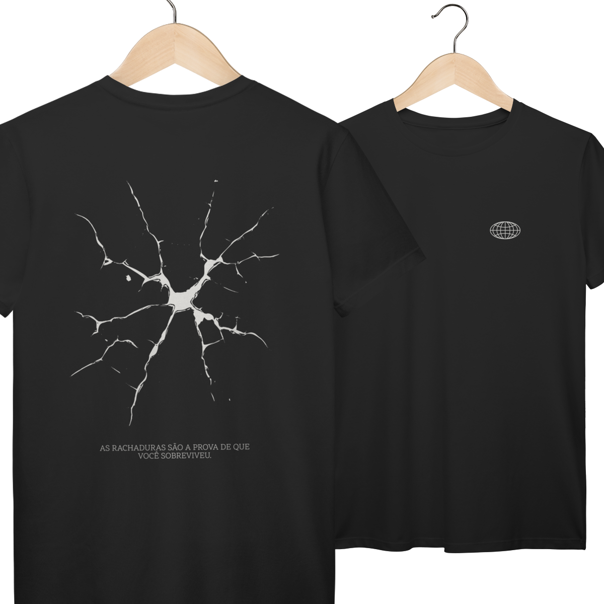 Camiseta Unissex Superação "As Rachaduras São a Prova de Que Você Sobreviveu"