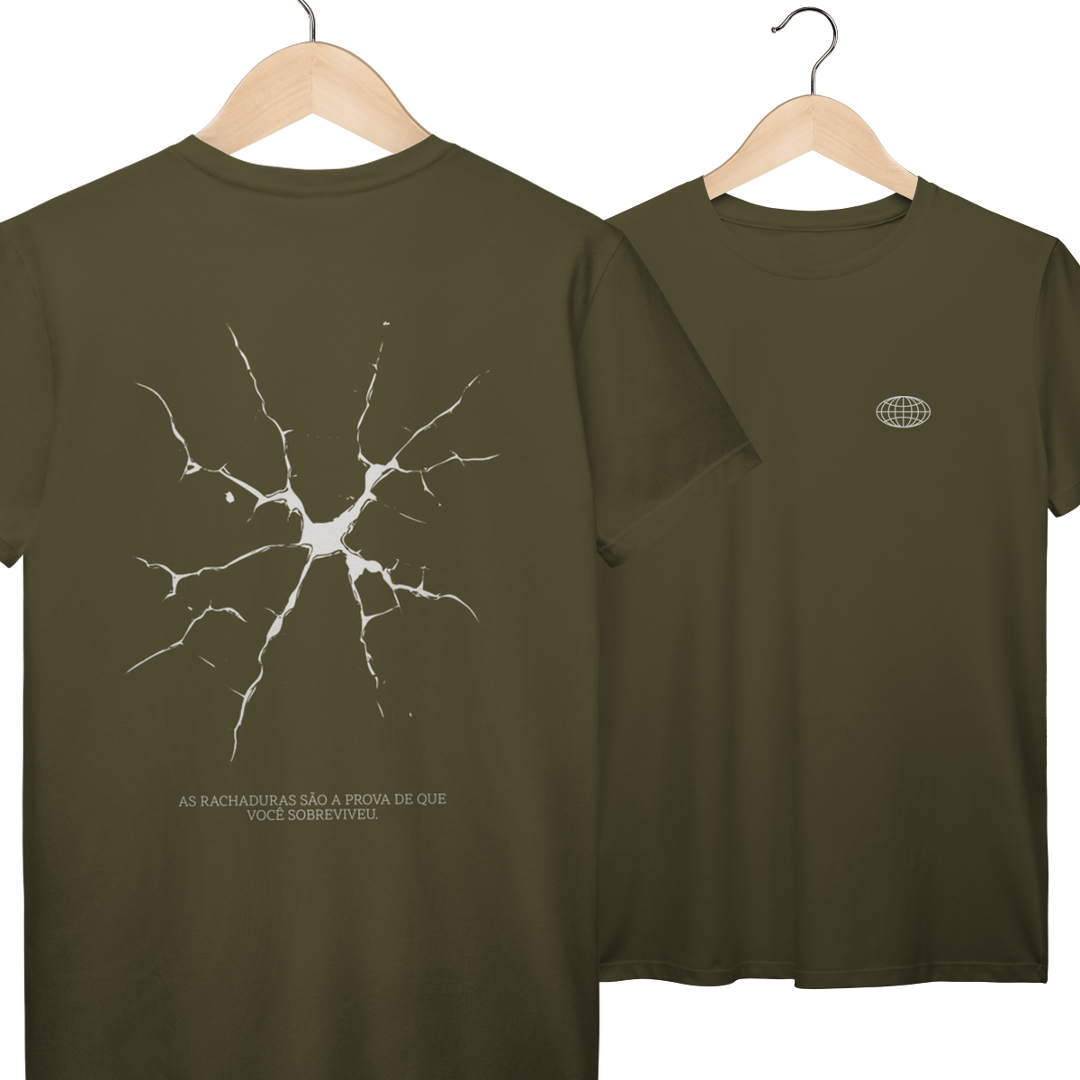 Camiseta Unissex Superação "As Rachaduras São a Prova de Que Você Sobreviveu"