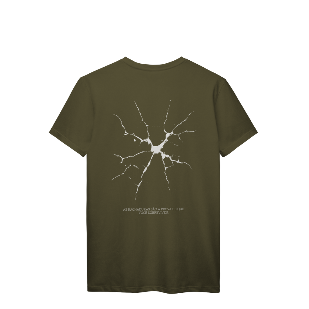 Camiseta Unissex Superação "As Rachaduras São a Prova de Que Você Sobreviveu"