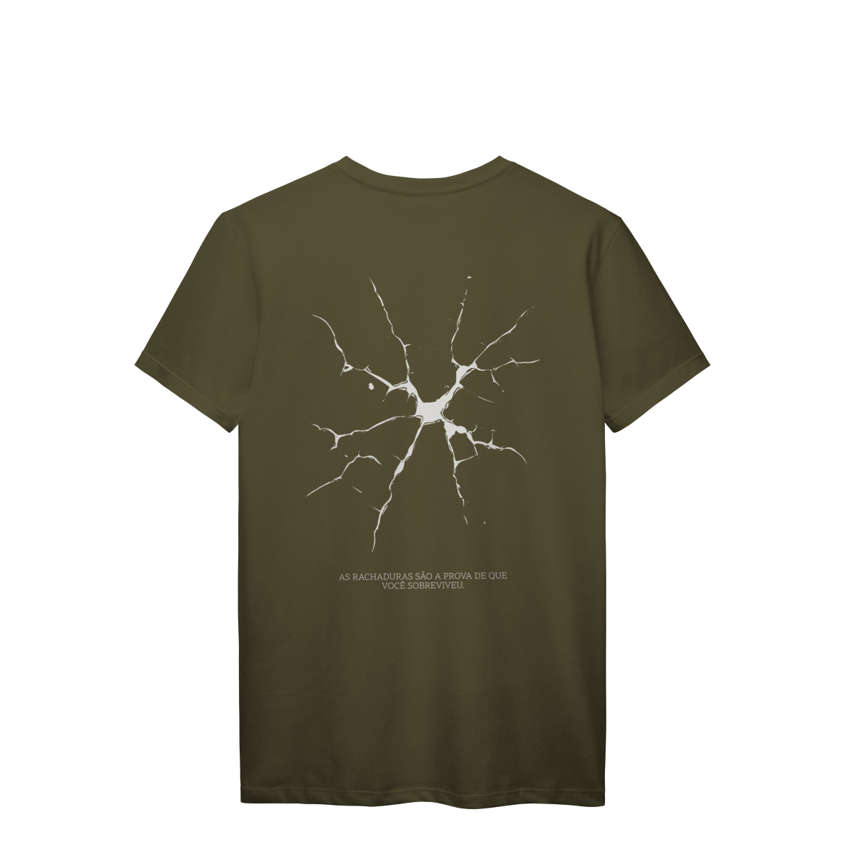 Camiseta Unissex Superação "As Rachaduras São a Prova de Que Você Sobreviveu"